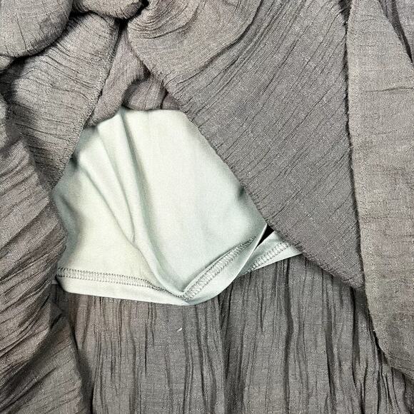 J.Crew Tiered Maxi Skirt Womens L Gray Embroidered Lined Rayon Eyelet Lace-Trim - Picture 6 of 9